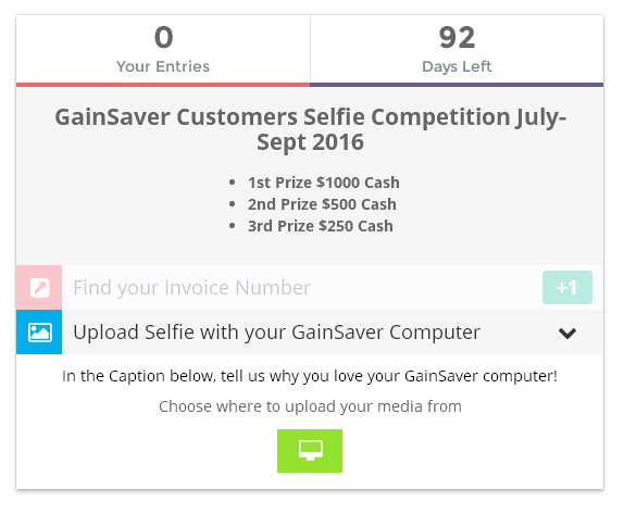 Upload your selfie to the GainSaver Customer Gallery.